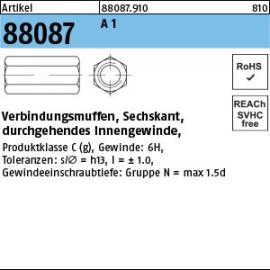 Reyher ART 88087 Verb.-muffe, 6kt. A 1 / A 2 M 30 x 60 SW 46 A 1/A 2 VE=S Produktbild