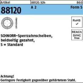 Reyher Artikel 88120 A 2 Form S SCHNORR-Sperrzahnscheiben, beidseitig gezahnt Produktbild