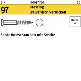 Reyher DIN 97 Messing galvanisch vernickelt Senk-Holzschrauben mit Schlitz Produktbild