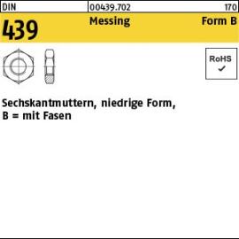 Reyher DIN 439 Messing Form B Sechskantmuttern, niedrige Form, mit Fasen Produktbild