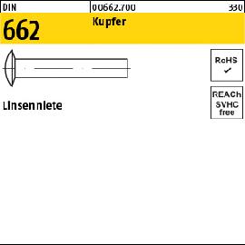 DIN 662 Kupfer Linsenniete Produktbild