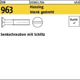 DIN 963 Messing blank gedreht Senkschrauben mit Schlitz Produktbild