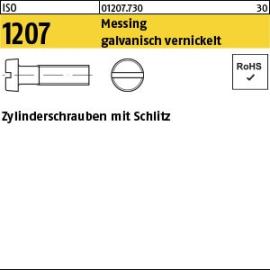 ISO 1207 Messing galvanisch vernickelt Zylinderschrauben mit Schlitz Produktbild