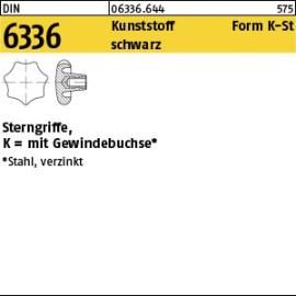 DIN 6336 Kunststoff Form K-St schwarz Sterngriffe, mit Gewindebuchse Produktbild