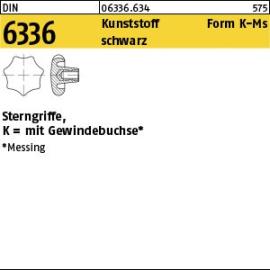Reyher DIN 6336 Kunststoff Form K-Ms schwarz Sterngriffe, mit Gewindebuchse Produktbild