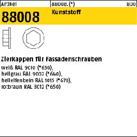 ART 88008 Kappen f. Fassadenschr. SW 3/8 Ø 19 weiß, RAL 9010 Kunstst VE=S Produktbild