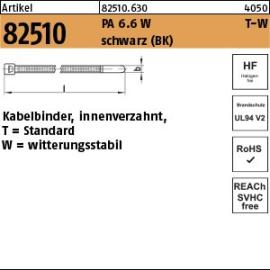 Reyher Artikel 82510 PA 6.6 W T-W schwarz (BK) Kabelbinder, innenverzahnt, Standard witterungsstabil Produktbild