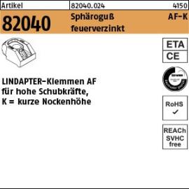 Artikel 82040 Sphäroguß AF-K feuerverzinkt LINDAPTER-Klemmen AF f. hohe Schubkräfte kurze Nockenhöhe Produktbild