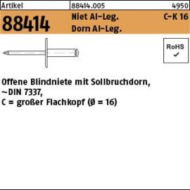 Reyher ART 88414 Blindniete Alu/Alu FLAKO K 16 4,8 x 13,5 VE=S Produktbild