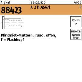 Reyher Artikel 88423 A 2 (1.4567) F Blindniet-Muttern, rund, offen, Flachkopf Produktbild