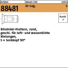 Artikel 88481 Al-Leg. S Blindniet-Muttern, rund, geschl., SEKO für luft- und wasserdichte Nietungen Produktbild