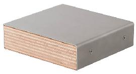 Arbeitsplatte Buche Multiplex mit Edelstahlabdeckung Produktbild