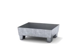 Auffangwanne, verzinkter Stahl, für 1 x 60-L-Fass oder Kleingebinde, Maße 635x785x278 mm Produktbild