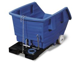 asecos Kippbehälter, PE Blau, Inhalt 750,00Liter, Maße 1145x1650x925 mm Produktbild