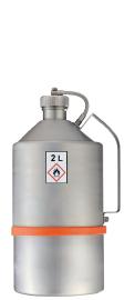 asecos Transportkanne, polierter Edelstahl 1.4571, Inhalt 2,00Liter, Maße 130x130x295 mm Produktbild