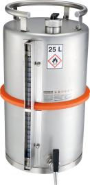 asecos Sicherheitstandgefäß, matter Edelstahl 1.4571, Inhalt 25,00Liter, Maße 315x315x530 mm Produktbild