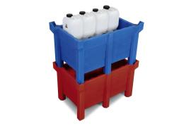 asecos Stapelbehälter, PE Rot, Inhalt 90,00Liter, Maße 800x500x500 mm Produktbild
