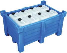 asecos Stapelbehälter, PE Blau, Inhalt 260,00Liter, Maße 1000x800x600 mm Produktbild