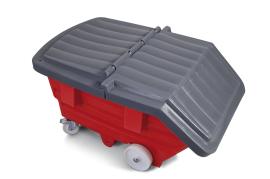 asecos Deckel für Kippbehälter 500 L, PE Grau, Maße 990x1510x550 mm Produktbild