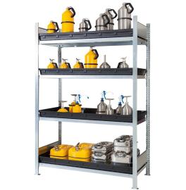 asecos Gefahrstoffregal (Grundregal) RSW 1364, verzinkter Stahl, Maße 1360x637x2000 mm Produktbild