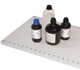 asecos Fachboden Standard für für Sicherheitsschränke CS, pulverbeschichtetes Stahlblech Lichtgrau RAL 7035, Maße 993x492x30 mm Produktbild