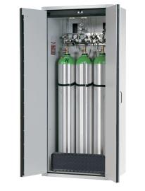 Druckgasflaschenschrank G30.205.090 in Lichtgrau, Flügeltüren, 1x Standardinneneinrichtung Druckgasflaschen (Stahlblech) Produktbild