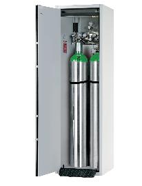 Druckgasflaschenschrank G30.205.060 in Lichtgrau, Flügeltür, 1x Standardinneneinrichtung Druckgasflaschen (Stahlblech) Produktbild
