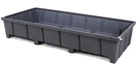 asecos Regalwanne, PE Grau, Maße 2680x1315x490 mm Produktbild