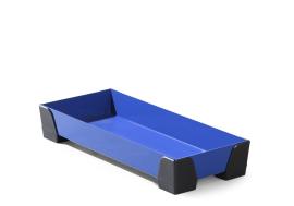 Kleingebindewanne, pulverbeschichteter Stahl Blau, für Kleingebinde, Maße 250x600x95 mm Produktbild