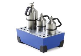 Kleingebindewanne, pulverbeschichteter Stahl Blau, für Kleingebinde, Maße 584x392x200 mm Produktbild