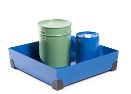 Kleingebindewanne, pulverbeschichteter Stahl Blau, für Kleingebinde, Maße 774x774x200 mm Produktbild