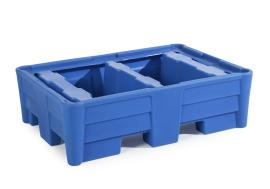 asecos Auffangwanne, PE Blau, für 2 x 200-L-Fass, Maße 1330x930x385 mm Produktbild