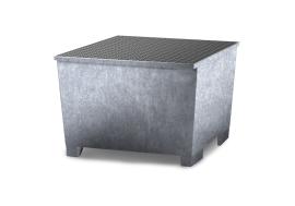 KTC/IBC-Station mit verzinktem Gitterrost, verzinkter Stahl, für 1 x 1000-L-IBC, Maße 1300x1120x1040 mm Produktbild