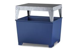 asecos KTC/IBC-Station mit Abfüllbock, pulverbeschichteter Stahl Blau, für 1 x 1000-L-IBC, Maße 1300x1120x1493 mm Produktbild