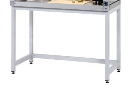asecos Untergestell für stehende Tätigkeiten für Gefahrstoffarbeitsplatz Lichtgrau RAL 7035, Maße 1800x750x865 mm Produktbild