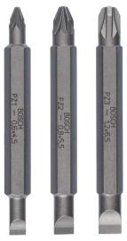 Bosch Doppelklingenbit-Set, 3-teilig, S0,6x4,5, PZ1, S0,8x5,5, PZ2, S1,2x6,5, PZ3,60mm Produktbild