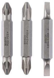 Bosch Doppelklingenbit-Set, 3-teilig, S0,6x4,0, S0,6x4,0, PH2, PH2, PZ2, PZ2, 45 mm Produktbild