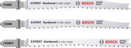 Bosch EXPERT Hardwood 2-side clean Stichsägeblatt-Set, 3-tlg., (2xT308BF, 1xT308BFP) Produktbild