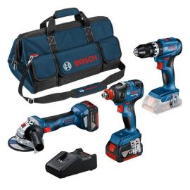 Combo Kit Set mit 3 18V-Werkzeugen: GSB 18V-45, GDX 18V-200, GWS 18V-7, 2x 5,0Ah Produktbild