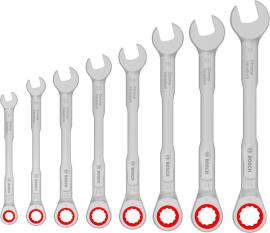 Bosch Ratschen-Ring-Maulschlüssel-Set, 8-19 mm, 8-tlg. Produktbild