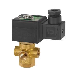 RIEGLER 3/2-Wege-MV.,MS,NC,direktgesteuert 230 V,50-60 Hz,NBR,Rp 1/4, PN 0-6 bar Produktbild