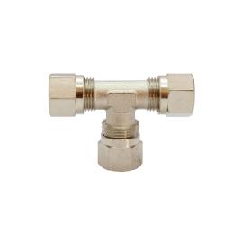 RIEGLER T-Verschraubung, Rohr-Außen-Ø 15 mm, SW 17, SW1 27, Messing vernickelt Produktbild
