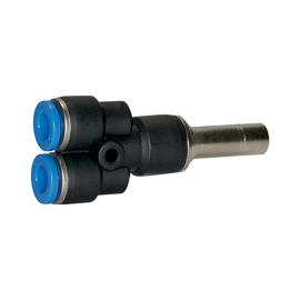 RIEGLER Y-Steckverbindung, Stecknippel 6 mm »Blaue Serie« mini, Schlauch- Ø 4 Produktbild