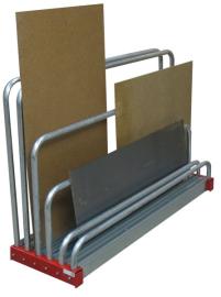 Schulte Reststück-Regal, 1000 x 480 x 1600 mm HxBxT, Gestell RAL 3000 feuerrot/Bügel verzinkt, 5 Fächer à 50 mm, Traglast je Fach 500 kg, Bügelhöhen 2x120, 1x385, 1x640, 2x900 mm Produktbild