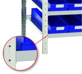 Schulte Längenriegel, hinten, 750 mm, RAL 7035 lichtgrau, für MULTIplus85- und MULTIplus150-Schrägböden Produktbild