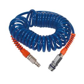 RIEGLER Spiralschlauch-Stahlkupplung-Set, PU, Schlauch-ø 9,5x6,3, 3,0 m Produktbild