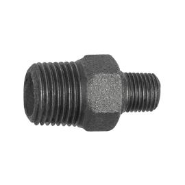 RIEGLER Doppelgewindenippel 245 reduziert R 1 1/2 a., R 1 1/4 a. Temperguss schwarz Produktbild
