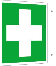 SAFETYMARKING Hinweisschild 200x200mm Aluminium Erste Hilfe Winkelschild Produktbild