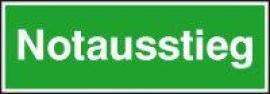 Beschilderung, Zusatzschild Notausstieg Produktbild