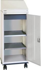 Schreibpultschrank B500xT500xH1310 mm RAL7035 1 Schublade, 2 Wannen Produktbild